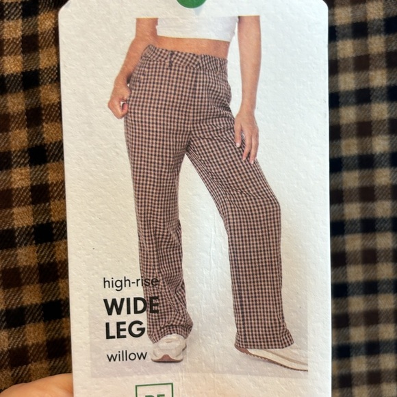 Regeneration Trousers Wide Leg Check NWT Size 11 - Picture 1 of 7